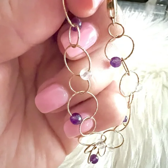 14k gold CAODURO Italian Luxury bracelet rings/circles - Picture 3 of 13